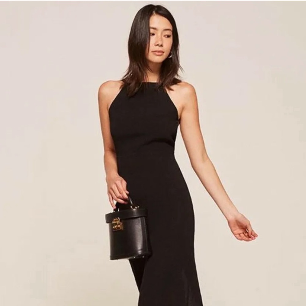 Reformation Sanibel Dress Sz 6 Black sold out online